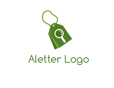 shopping tag logo with search icon