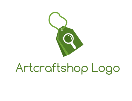 shopping tag logo with search icon