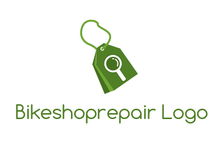 shopping tag logo with search icon