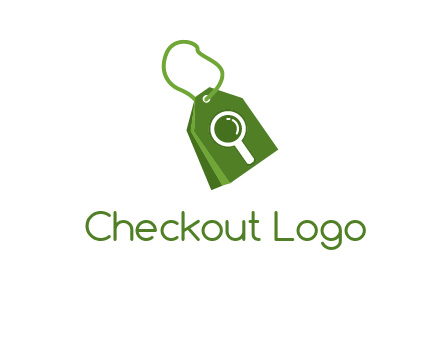 shopping tag logo with search icon