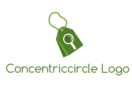 shopping tag logo with search icon