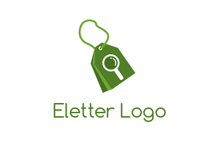 shopping tag logo with search icon