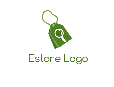 shopping tag logo with search icon