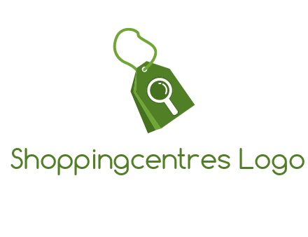 shopping tag logo with search icon