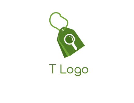 shopping tag logo with search icon