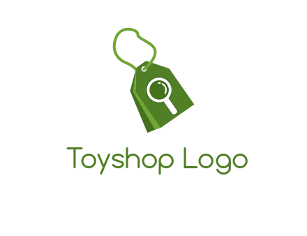 shopping tag logo with search icon