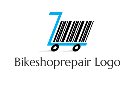 bar code shopping cart logo