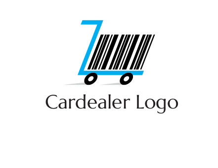 bar code shopping cart logo