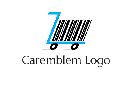 bar code shopping cart logo