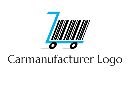 bar code shopping cart logo