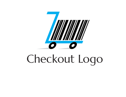 bar code shopping cart logo