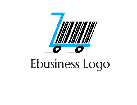 bar code shopping cart logo