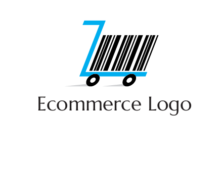 bar code shopping cart logo