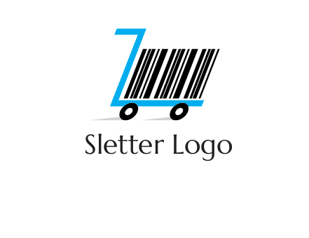 bar code shopping cart logo