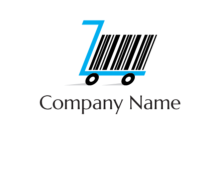 bar code shopping cart logo