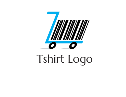 bar code shopping cart logo