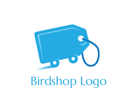 delivery logo with tag on wheels