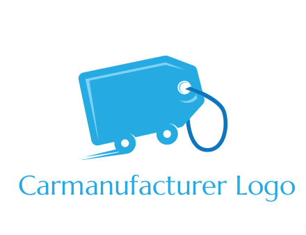 delivery logo with tag on wheels