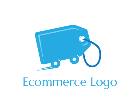 delivery logo with tag on wheels