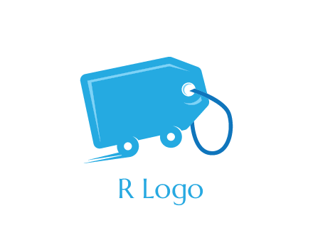 delivery logo with tag on wheels