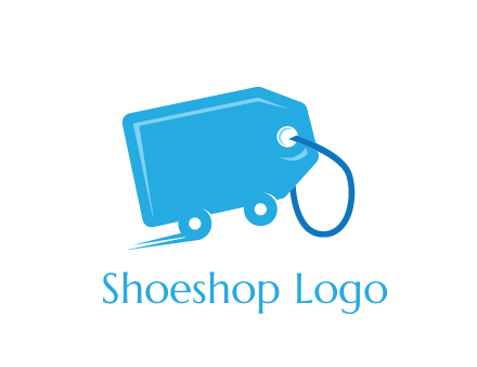 delivery logo with tag on wheels