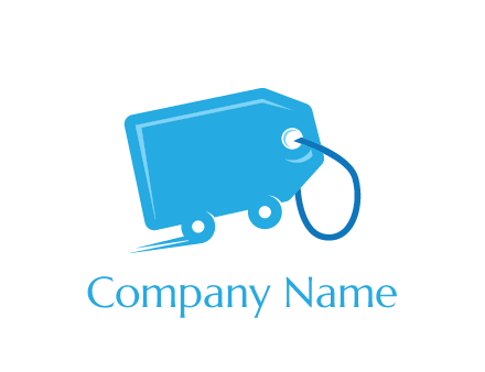 delivery logo with tag on wheels