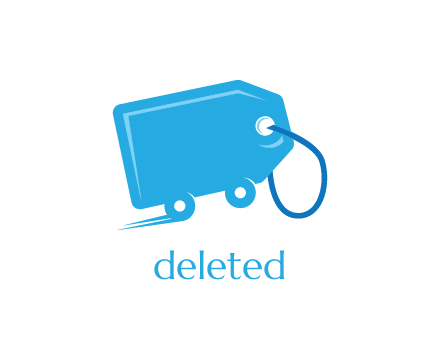 delivery logo with tag on wheels