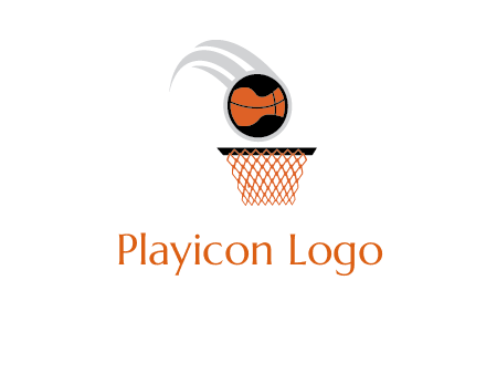 basketball icon in sports logo