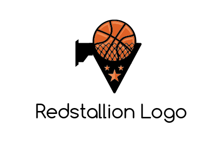 basketball with stars on its hoop