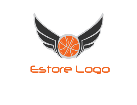 basketball with wings logo