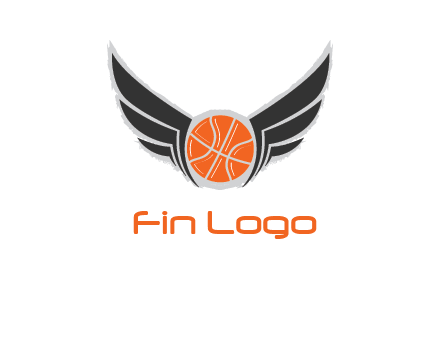 basketball with wings logo