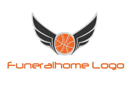 basketball with wings logo