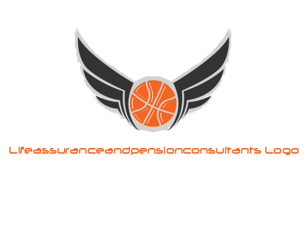 basketball with wings logo