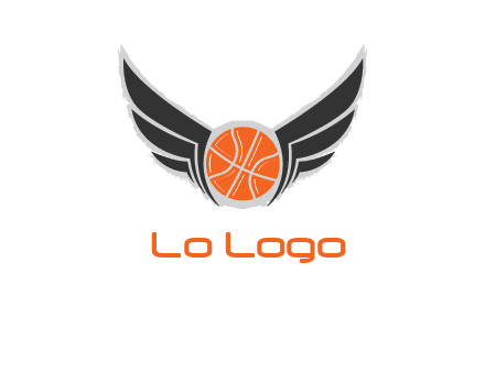 basketball with wings logo