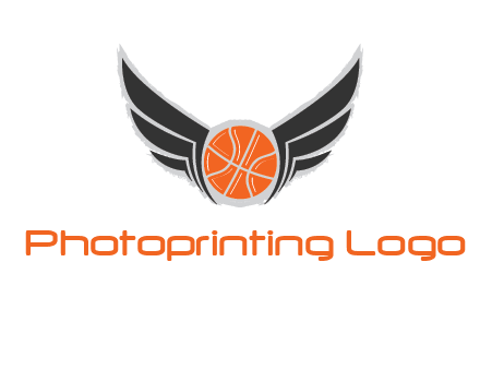 basketball with wings logo