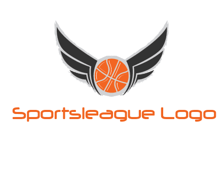 basketball with wings logo