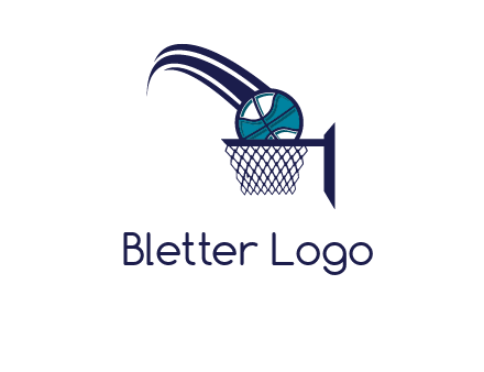 basketball in hoop logo