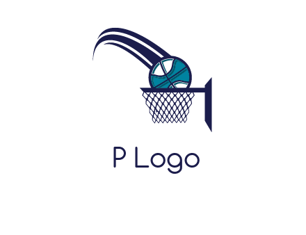 basketball in hoop logo