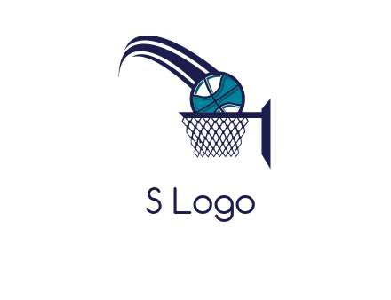 basketball in hoop logo