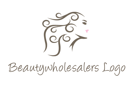 woman with curls in hair saloon logo