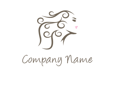 woman with curls in hair saloon logo