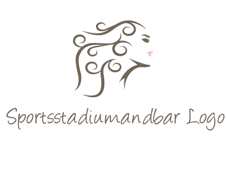 woman with curls in hair saloon logo