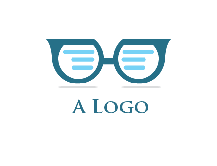 text in glasses logo