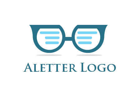 text in glasses logo