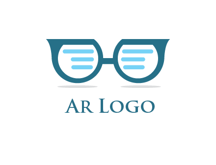 text in glasses logo