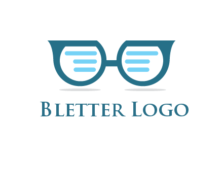 text in glasses logo