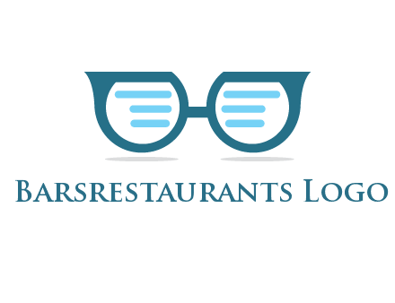 text in glasses logo