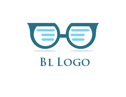 text in glasses logo