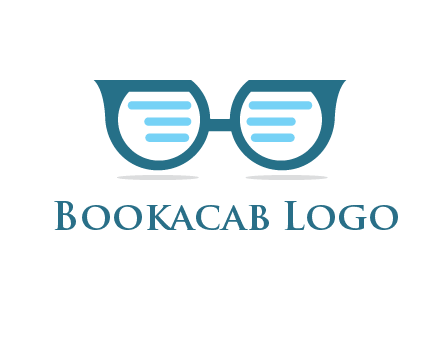 text in glasses logo