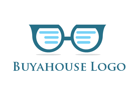 text in glasses logo